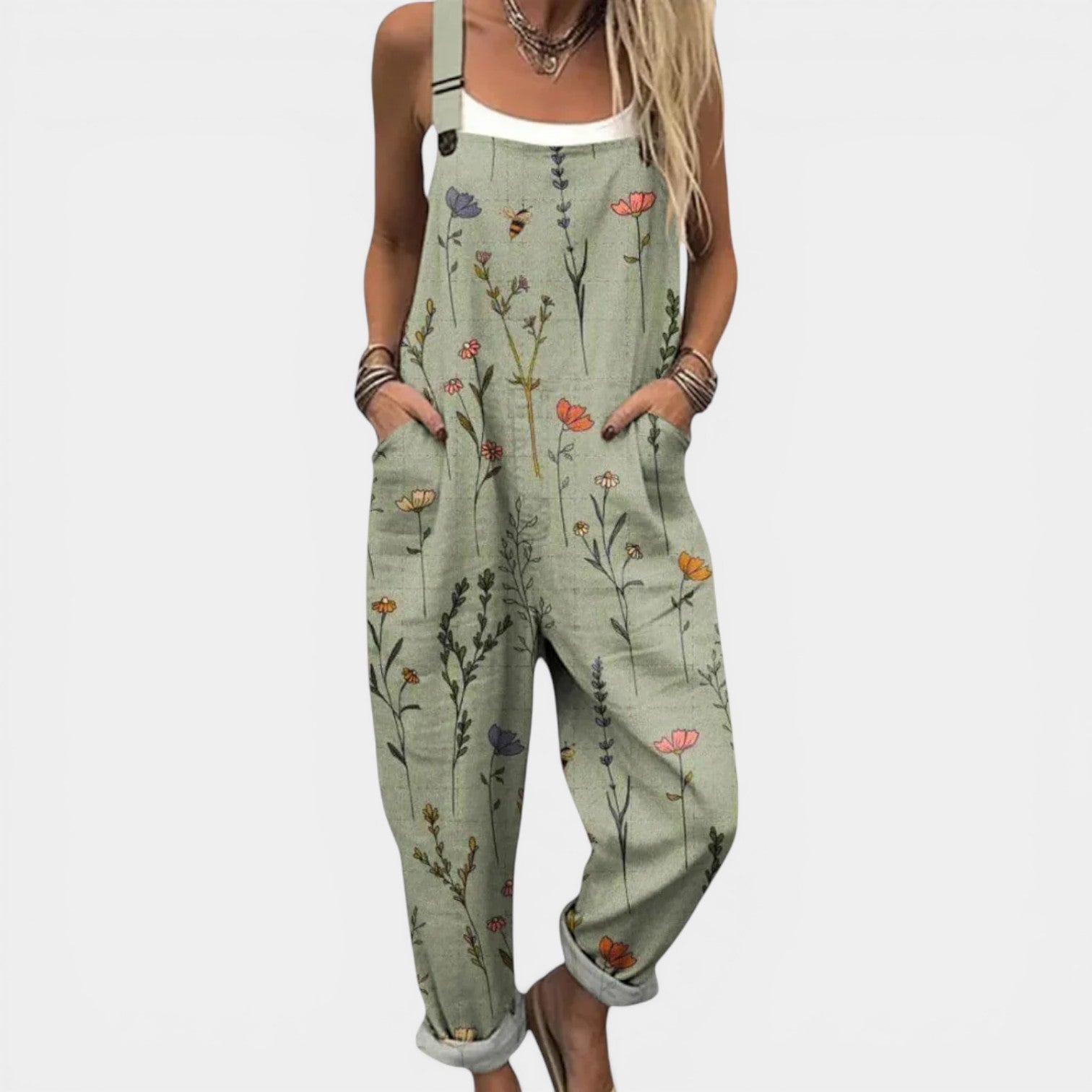 BAILEY™ - RELAXED FIT FLORAL OVERALLS