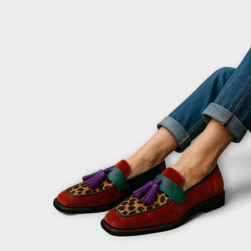 ORTANA - LEOPARD PRINT TASSEL LOAFERS