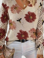 LAURA - ELEGANT FLORAL SWEATER