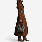 NATHALY™ | Long Trench Coat with Flattering Waist and Timeless Style for Day and City