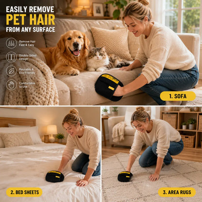 Reusable Pet Hair Remover Glove for Cats & Dogs – Electrostatic Grooming Mitt for Couch, Clothes, Carpet & Car Seats